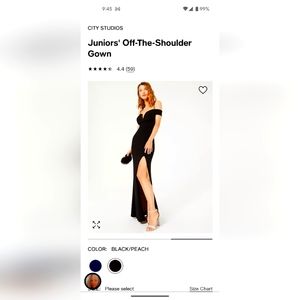 City Studios Juniors' Off-The-Shoulder Gown